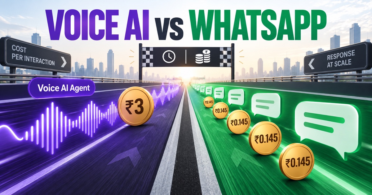 Voice AI Agent at Rs 3 racing accumulated WhatsApp message charges in India
